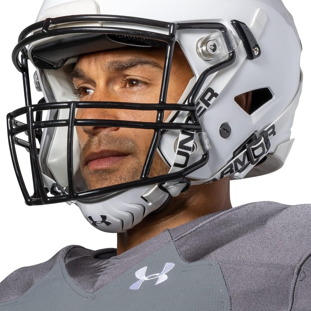 Under Armour Spotlight Football Helmet Chin Strap - White/Black, Adult - Picture 7 of 7